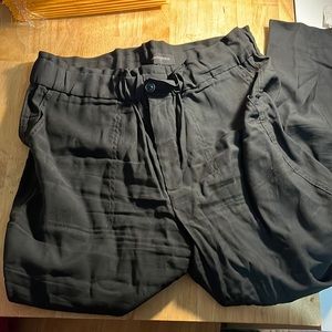 Paper bag waist black pants